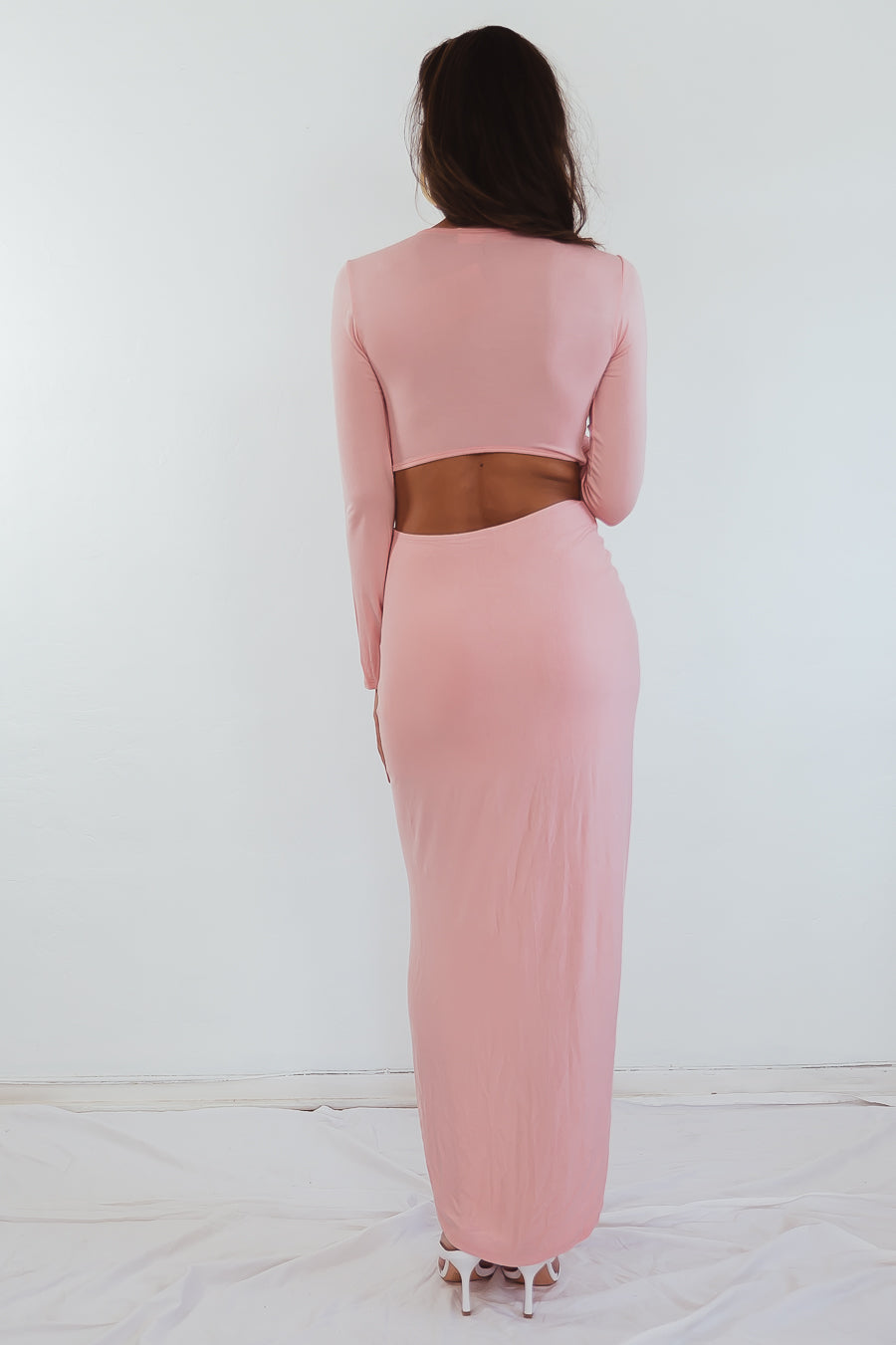 Lora High Slit Maxi Dress - Pink– Haute ...